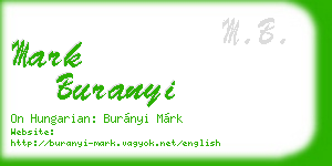 mark buranyi business card